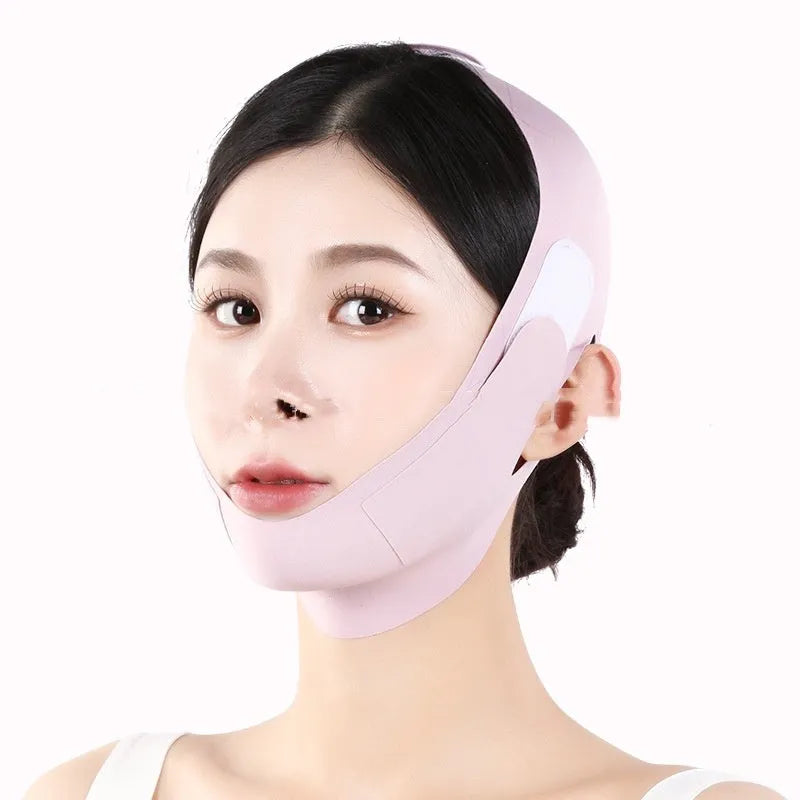 Purple and green V face shaping mask for facial lifting and tightening