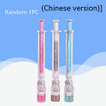 Vaccine design gel pen with plastic construction and 0.5mm black refill
