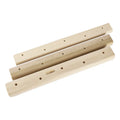 Set of three solid wooden grip training fingerboards in different sizes and thicknesses.