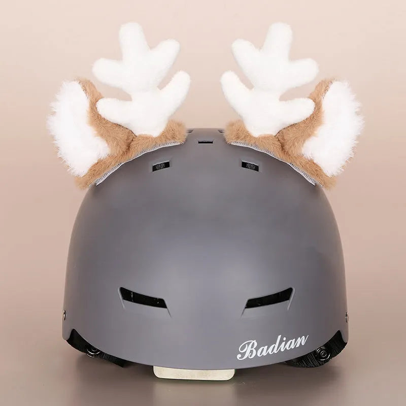 Child's plush cartoon character helmet cover and hat set in soft fabric, shown in medium size.