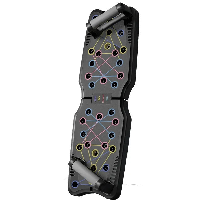 Set of ABS plastic push up support plates for upper body muscle training, shown in available colour options.