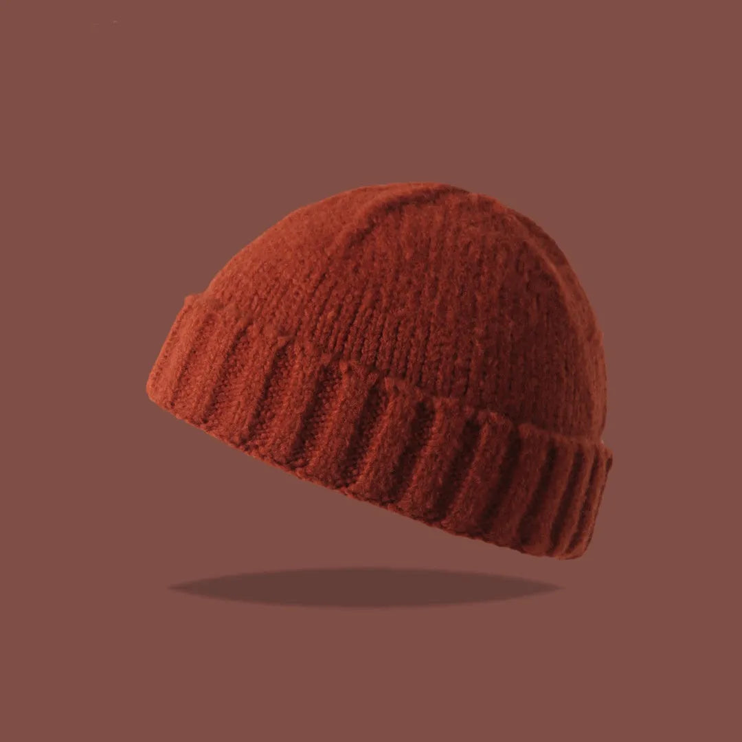 American knitted beanie hat for women in acrylic fibre dome crown style elastic 56-59cm twelve colours retro
