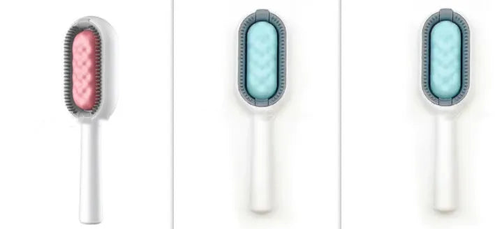 Green plastic pet hair removal comb with disposable adhesive wipes for cats and dogs