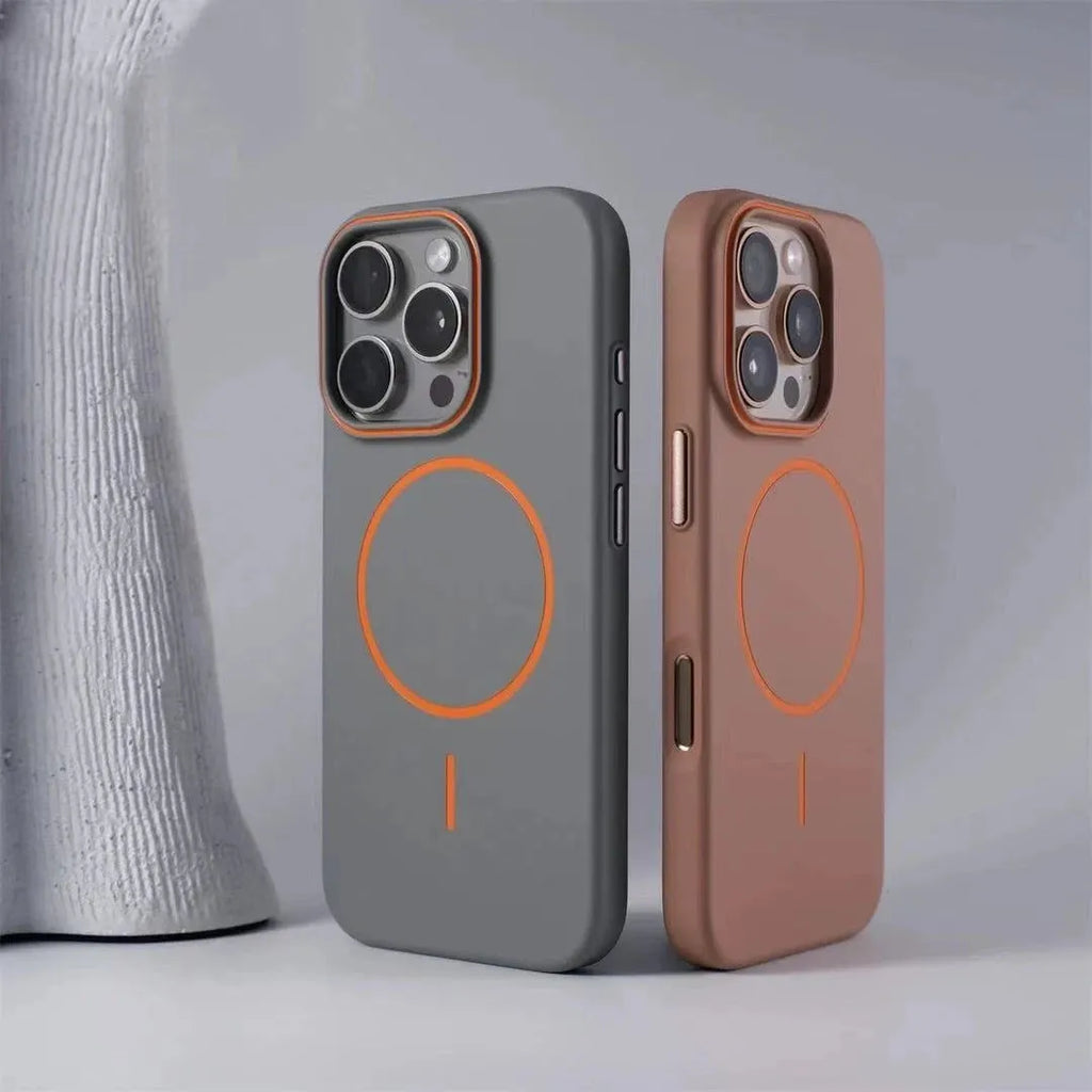 iPhone 16 frosted PC magnetic phone case with invisible bracket, black colour, hard shell protective sleeve for Apple iPhone 16 series