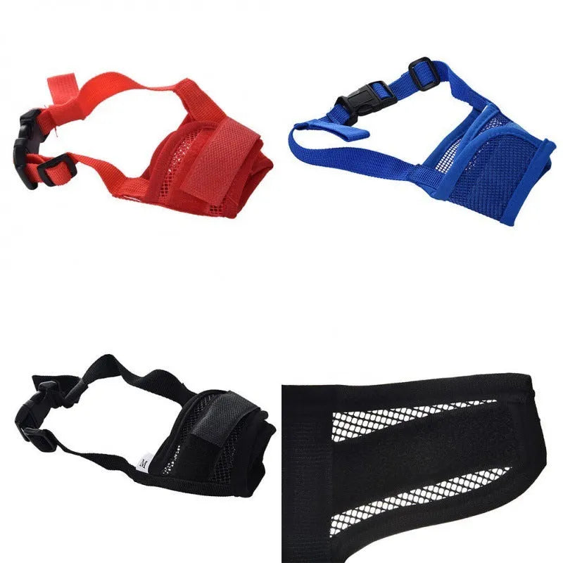 Adjustable plastic dog muzzle for safety and behaviour control in multiple colour options