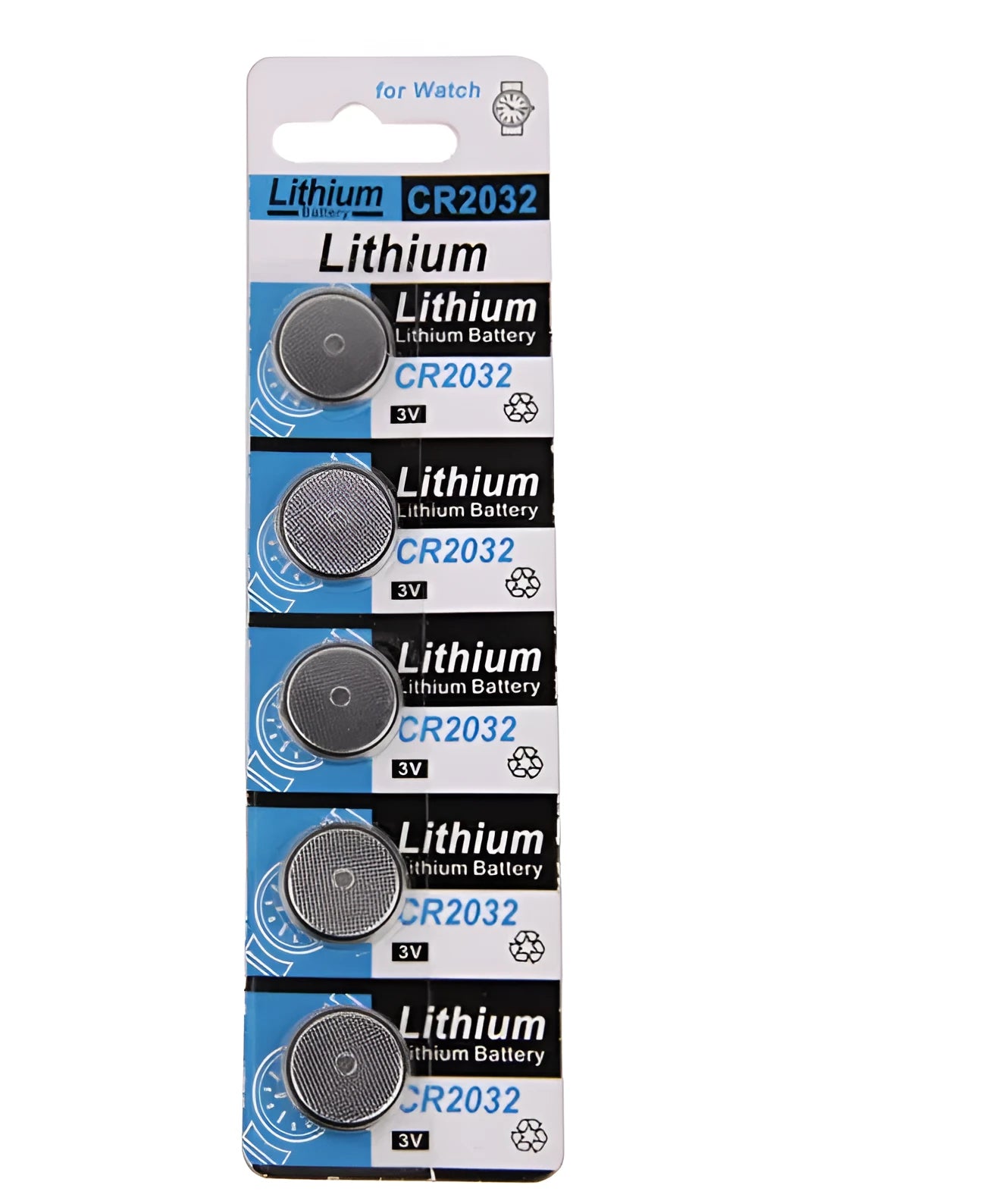 Pack of 5 CR2032 3V lithium button batteries for remote controls and scales