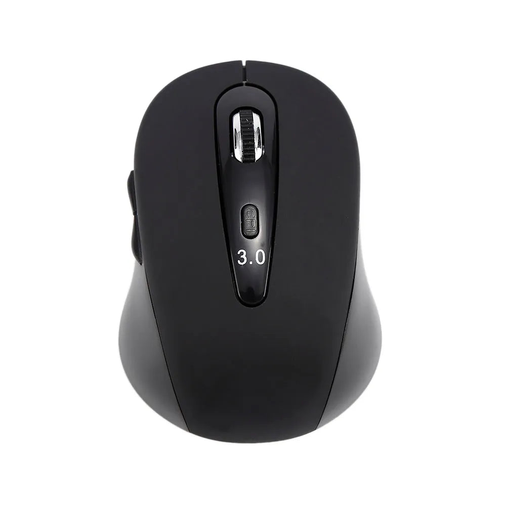 Wireless dual-mode ergonomic mouse for laptops with 2400DPI optical sensor in black