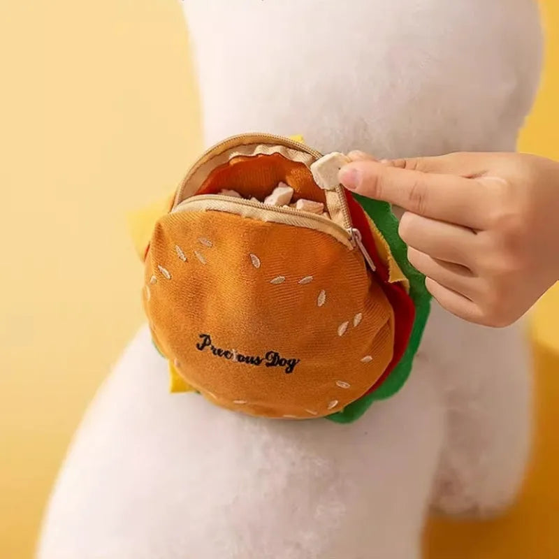 Cartoon hamburger and chips design adjustable escape-proof vest and leash set for dogs and cats