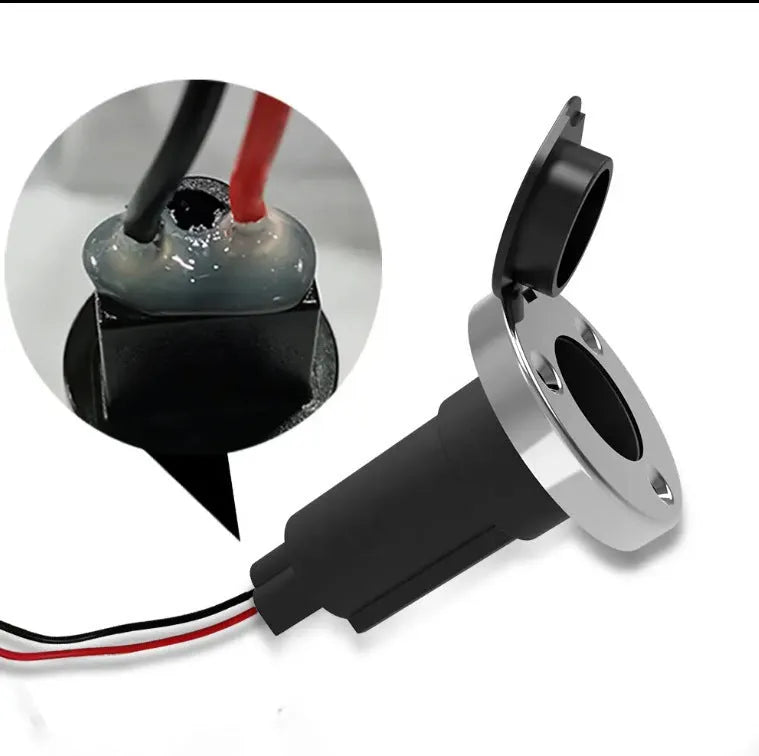 Stainless steel long pole yacht anchor light ring lamp socket with ABS body and wires.