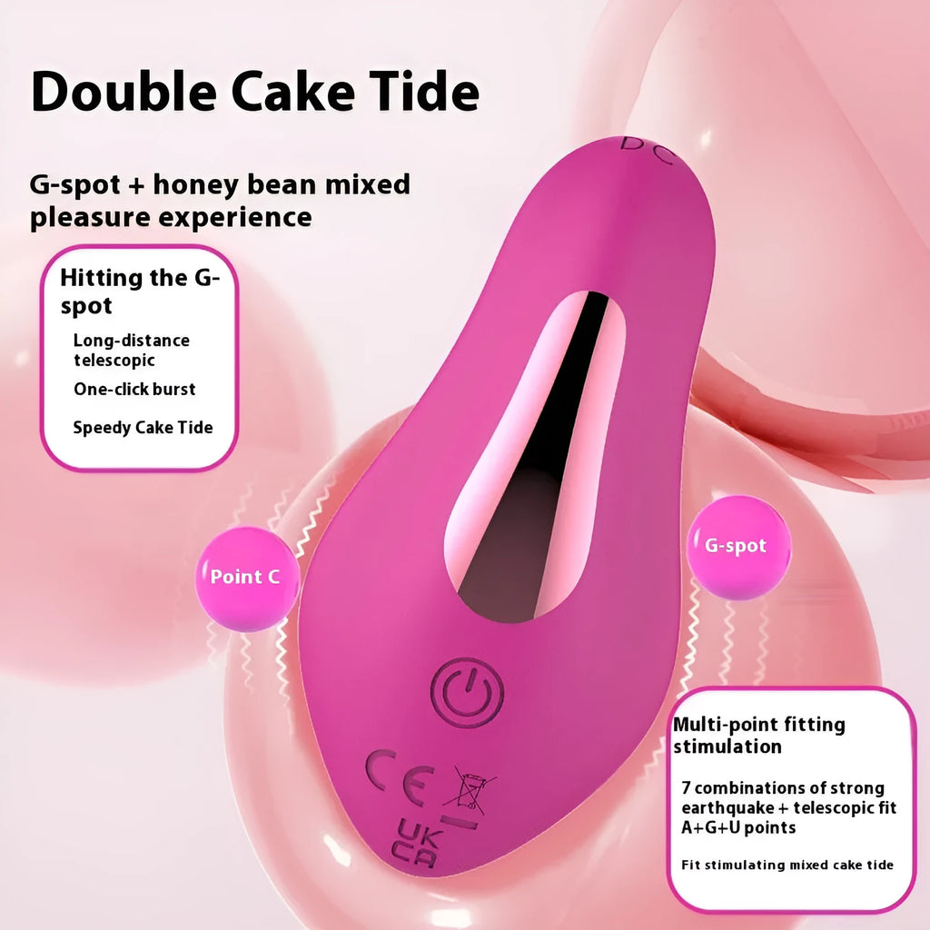Rose red silicone wearable butterfly vibrator with remote smartphone app control.
