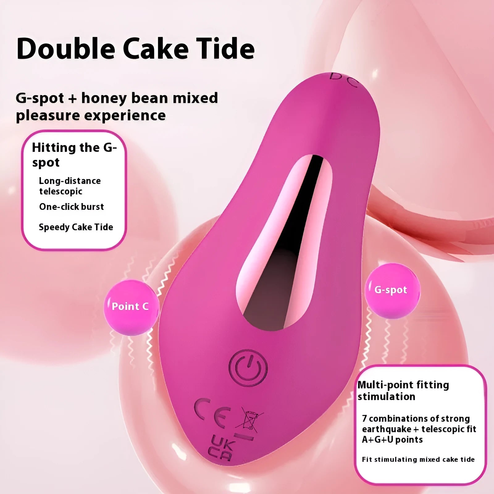 Rose red silicone wearable butterfly vibrator with remote smartphone app control.