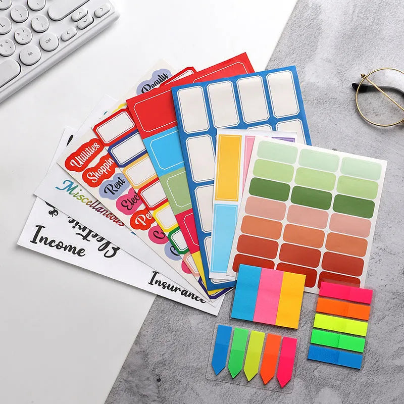 White German adhesive paper sticker for handwritten labels on a sheet.