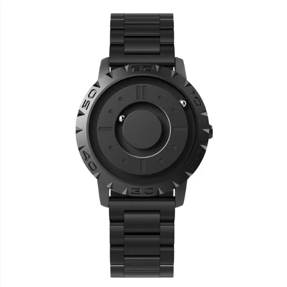 Men's New Celestial magnetic suspension quartz watch with 40mm round dial and black silicone strap