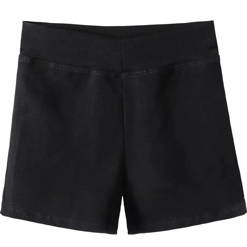 Black cotton dance shorts for women, shown as ballet practice clothing.