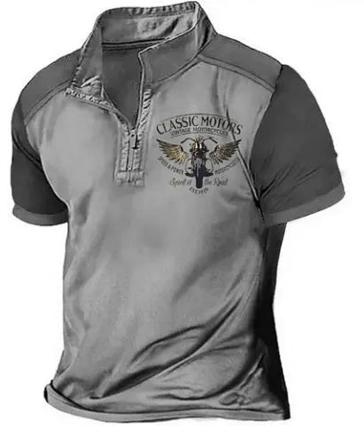 Men's loose fit solid colour golf polo shirt in textured bird eye cloth fabric.