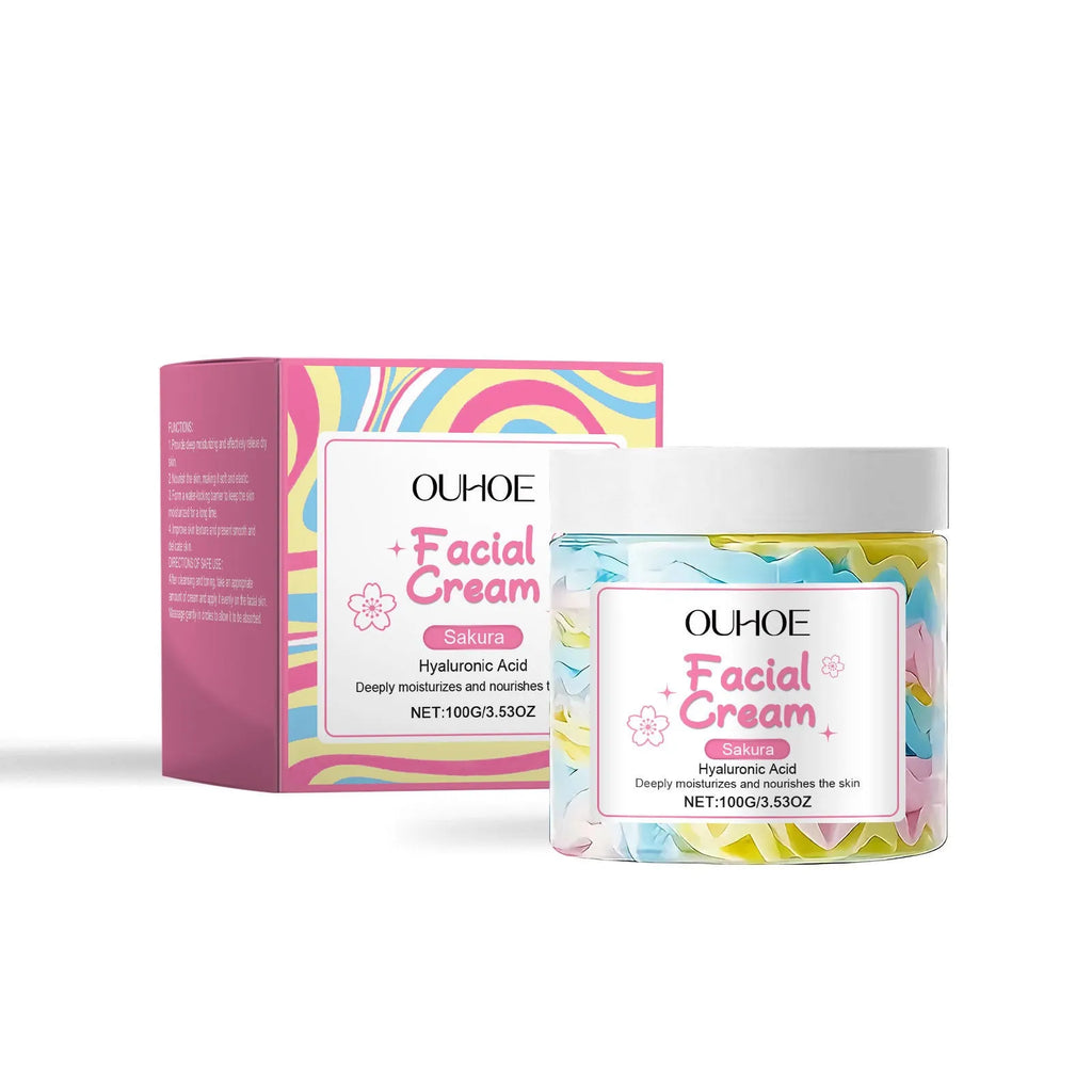 Sakura Butter Cream moisturising face cream in 5.7cm cube jar with 100g net content