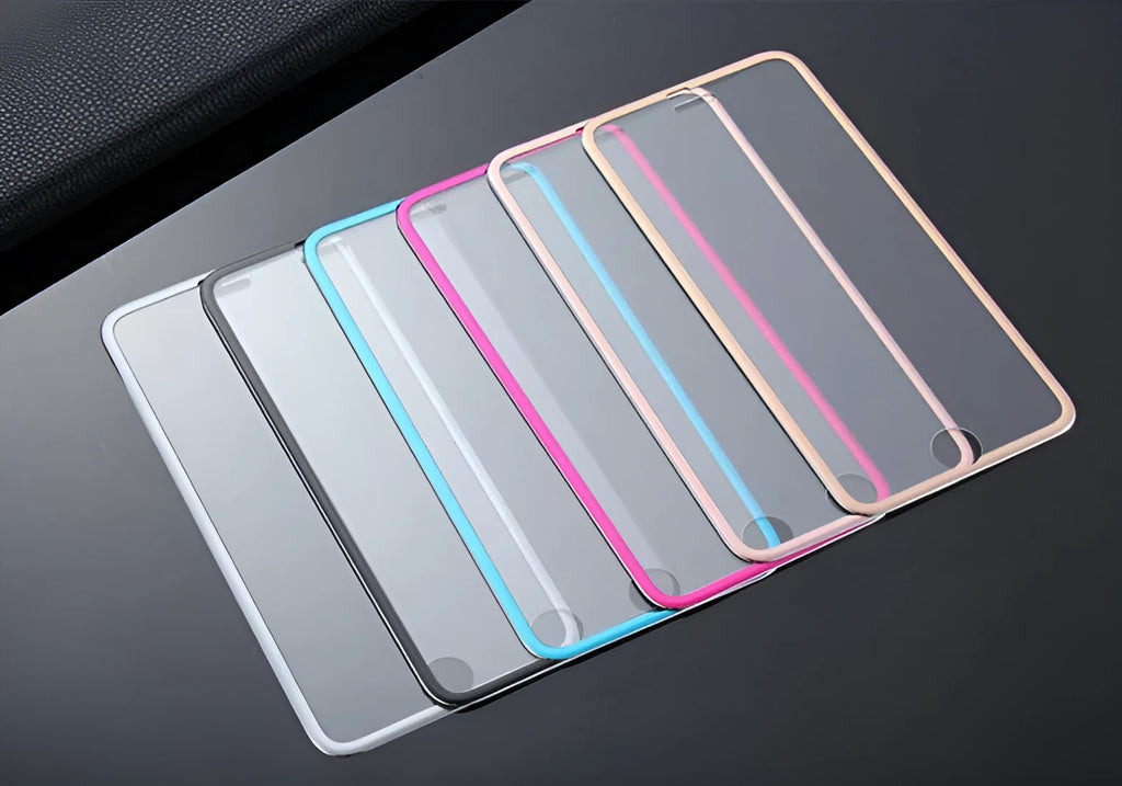 Titanium alloy tempered glass screen protector for iPhone in black, 3D full screen cover with anti-scratch properties