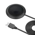 Black USB omnidirectional microphone with zinc alloy shell and metal mesh cover