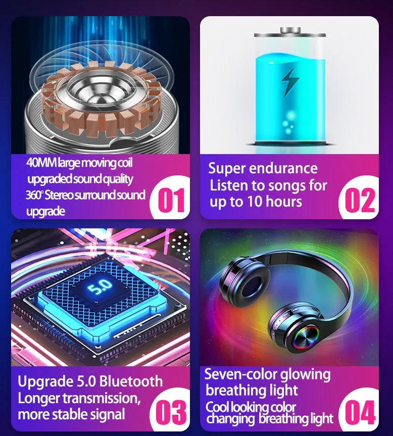 T6 wireless Bluetooth headset with listed specifications including 10 hour battery life and Bluetooth 5.0