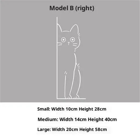 Shy kitty cute pattern PVC wall sticker for living room decoration, waterproof, available in small 28cm size