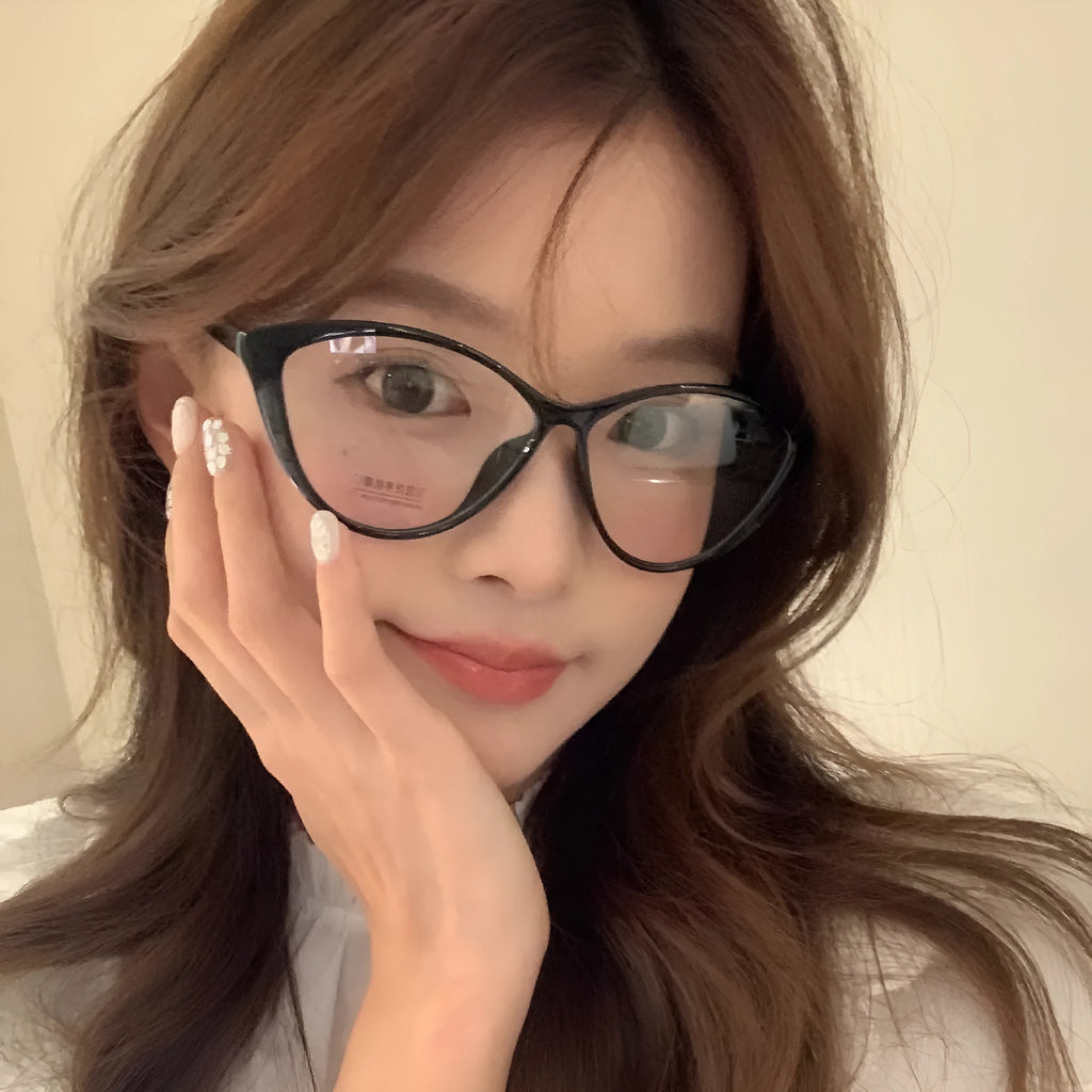 New triangle cat eye butterfly sunglasses black frame gray piece for women party cycling travel