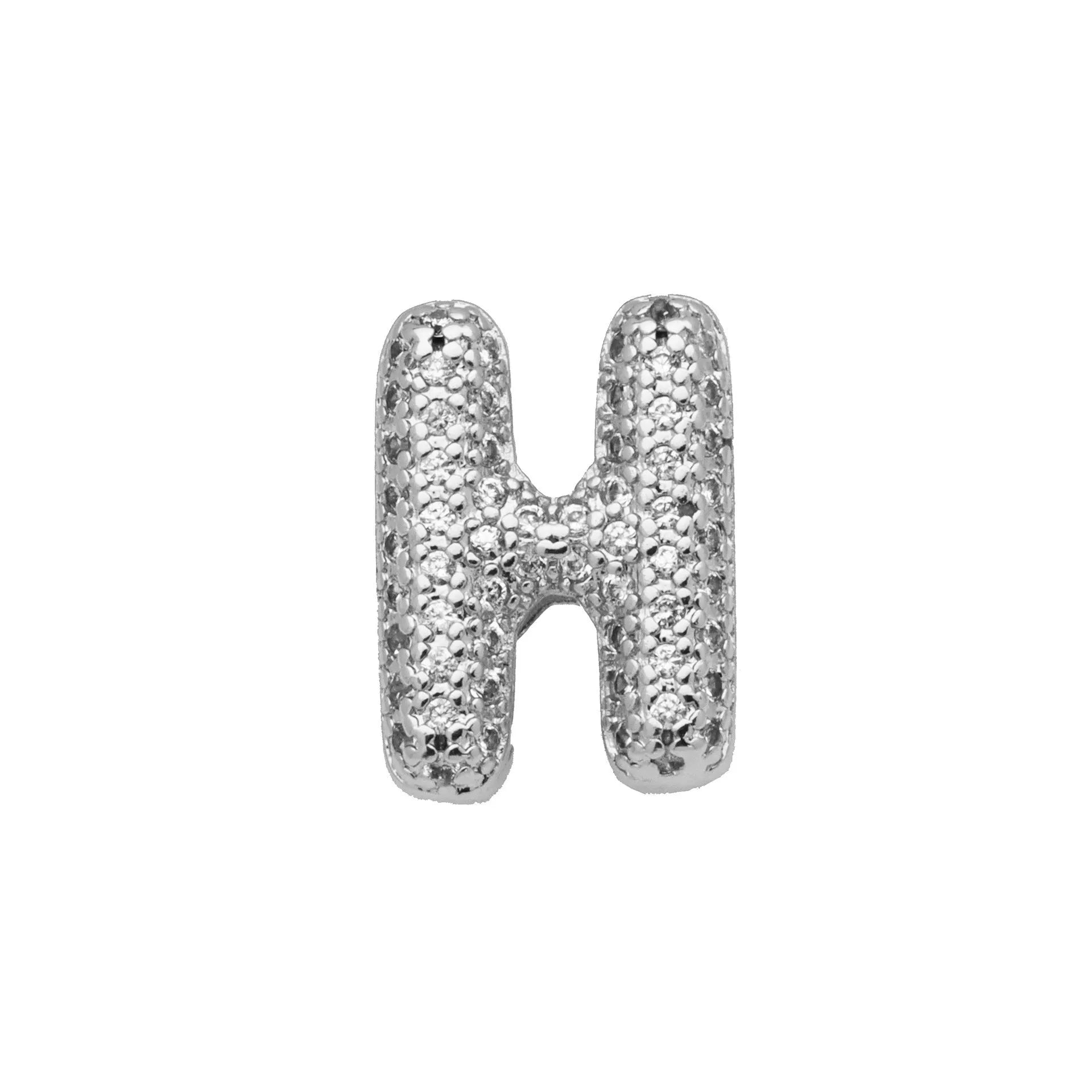 Copper letter bracelet with zirconium inlay showing detailed English character modelling in gold finish