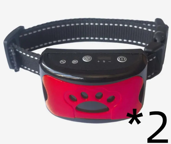 Waterproof rechargeable dog training collar with remote control in black colour