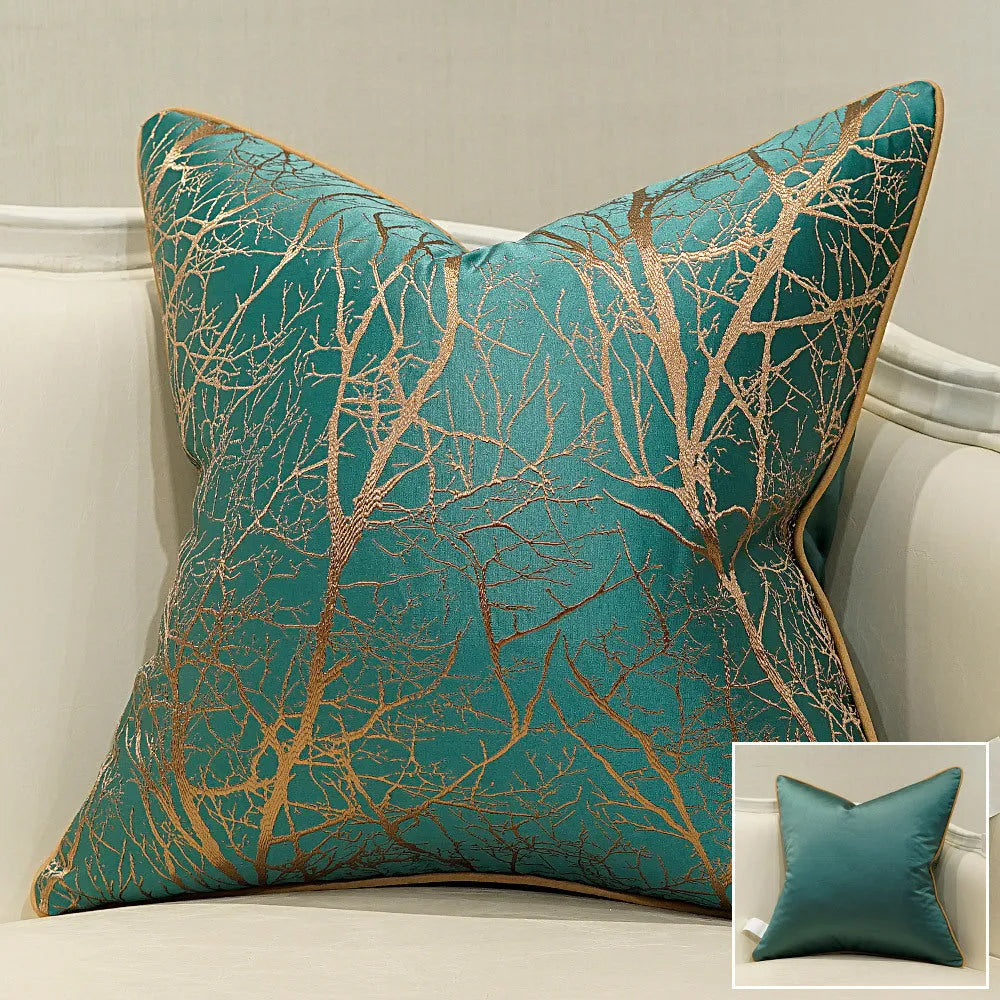 European luxury stripe sofa cushion cover in corrugated green colour, chemical fibre fabric, 45x45cm