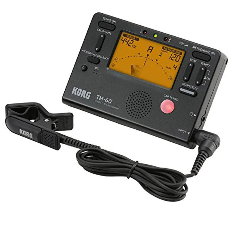 TM-60 black and white electronic metronome with tuner for piano and guitar