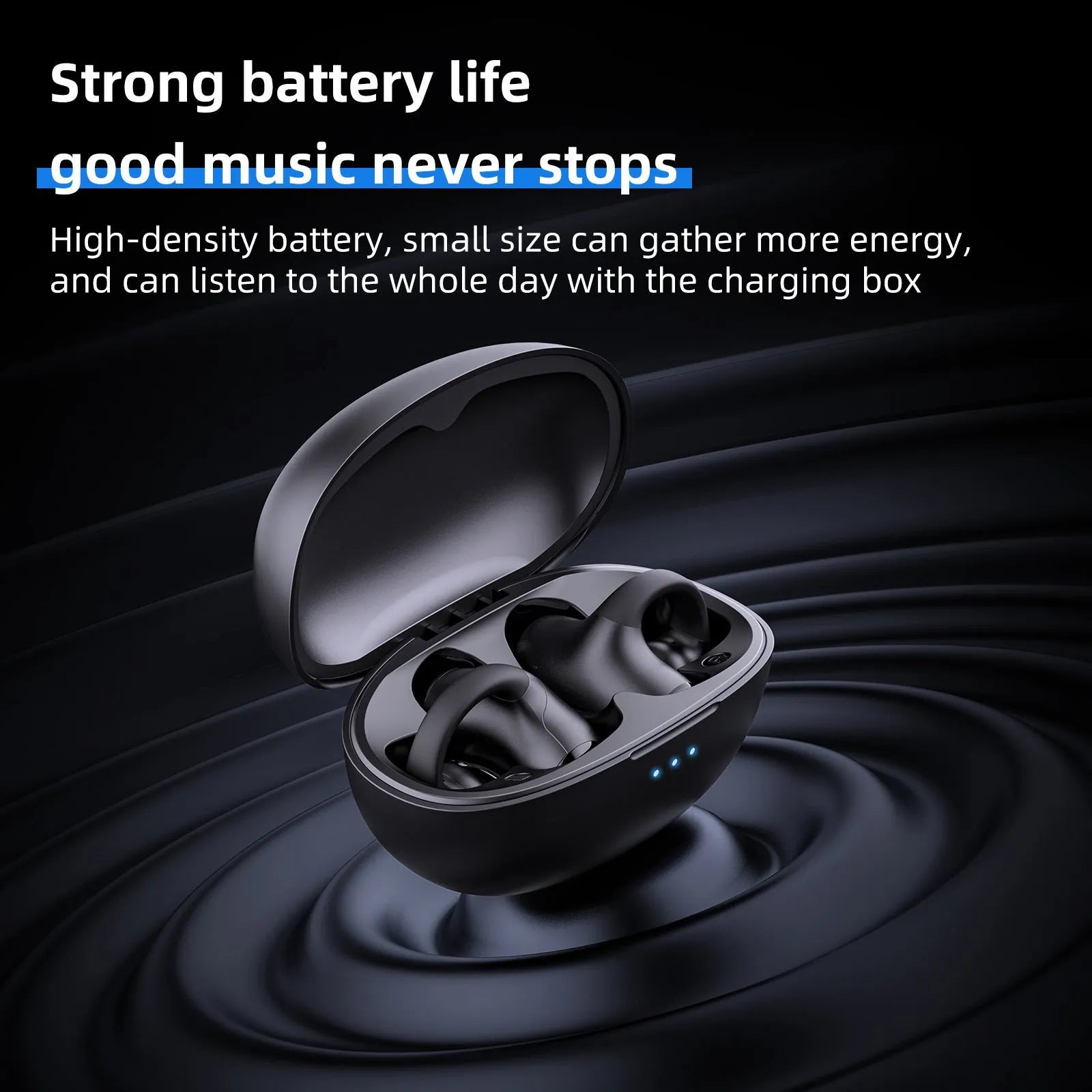 Black T306 Bluetooth wireless sports headset with ear hook design.