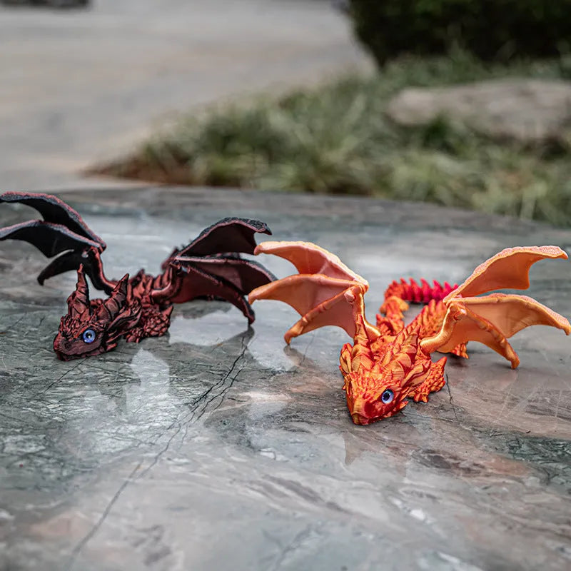 3D printed flying dragon wings decoration toy with detailed texture in multiple colour options