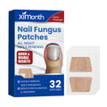 Box of 32 nail repair adhesive bandage patches for cracked nails, shown with one patch removed.