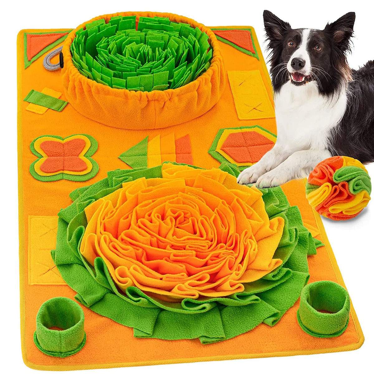 Polar fleece pet sniffing pad 85x50cm with free ball for interactive dog puzzle play