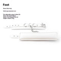 White PU sponge bondage set showing handcuffs, foot cuffs, and a neck cuff arranged together.