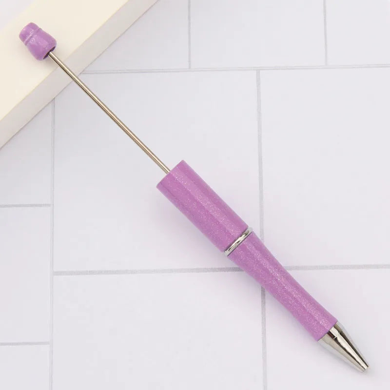 Creative plastic beaded ballpoint pen with spinning chain in multiple colour options