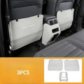 Three genuine leather anti-kick pads for Mitsubishi Outlander seat and console protection.