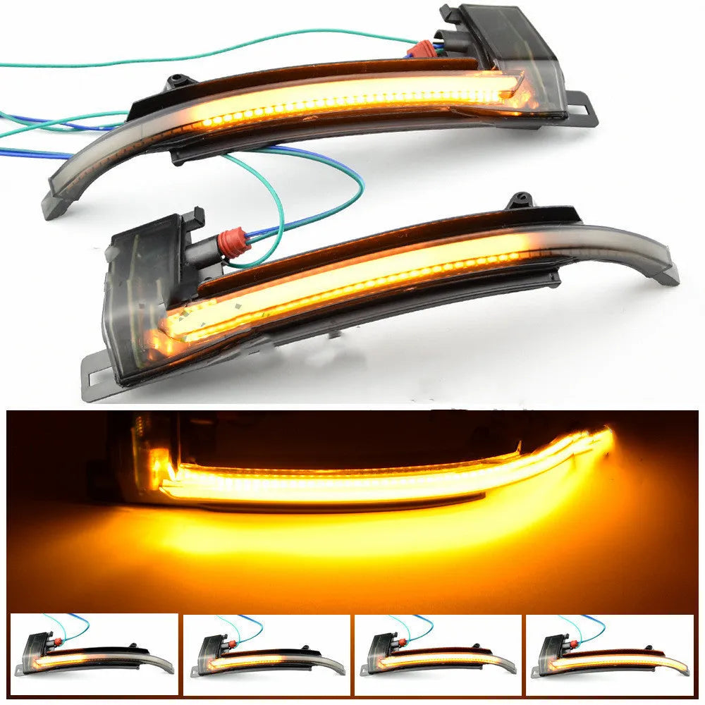 Dynamic LED mirror turn signal for Audi B8 and B8.5 models in blackened or crystal white