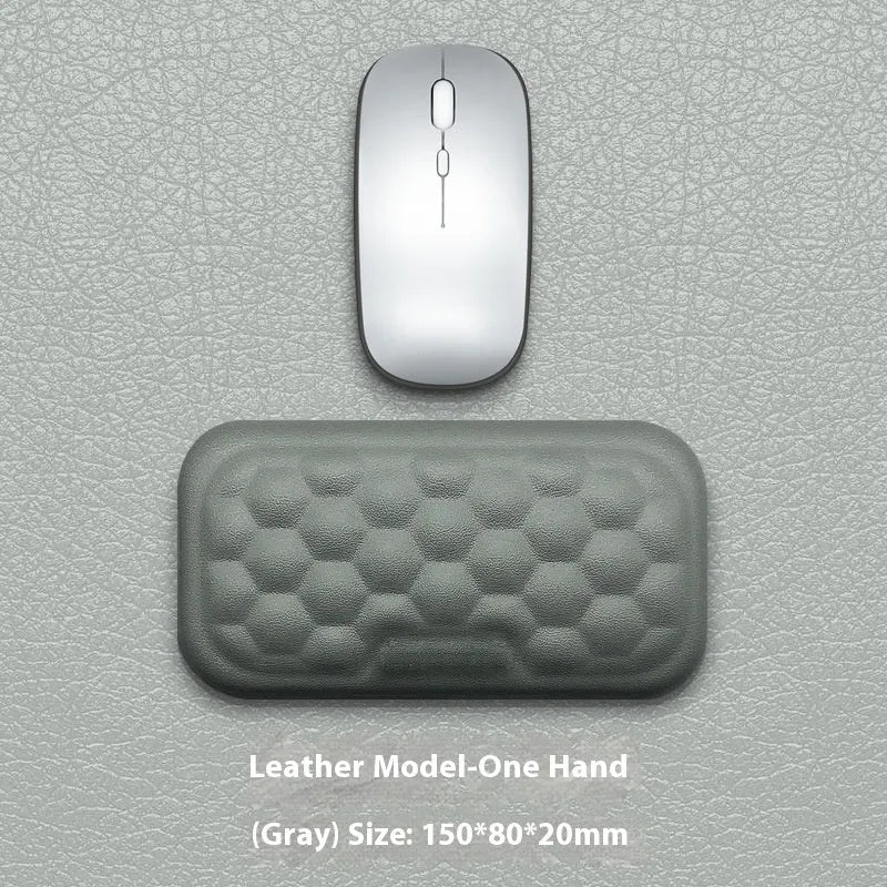 Memory foam mouse wrist pad with silicone base in cloth or leather cover options