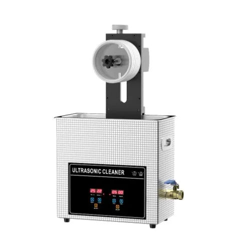 Ultrasonic cleaning machine for records and circuit boards on a workbench