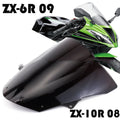Blue tinted motorcycle windscreen for Kawasaki ZX-6R and ZX-10R models.