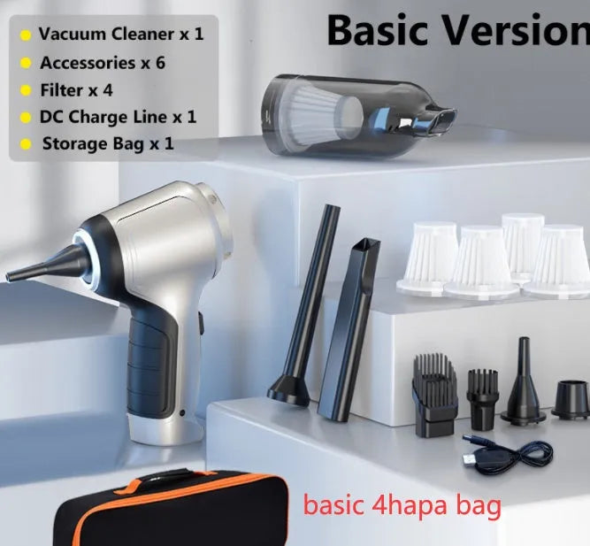 Brushless handheld vacuum cleaner with EVA storage bag for car and home cleaning with 12000Pa suction power