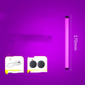 Blue and purple rechargeable LED tube stick light with dimmable settings.