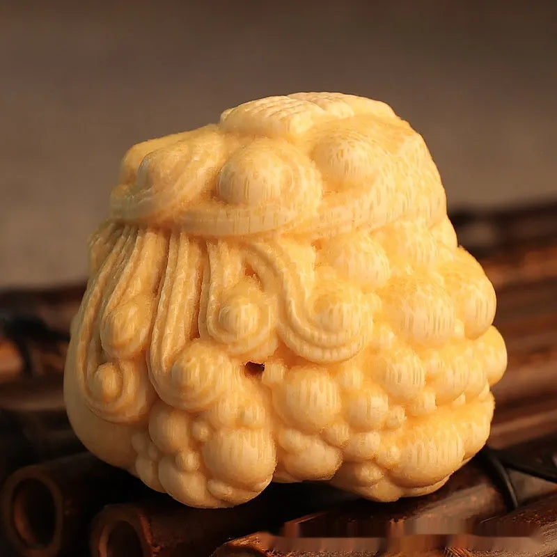 Solid bamboo golden toad princess ornament with 5.0 size measurements for decorative display