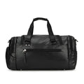 Black large capacity PU fabric travel shoe bag for luggage organisation.