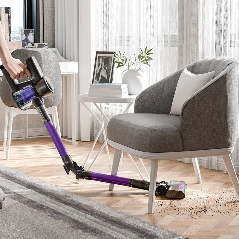 Brushless large suction foldable handheld vacuum cleaner 250W black and purple standard
