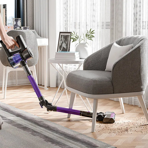 Brushless large suction foldable handheld vacuum cleaner 250W black and purple standard