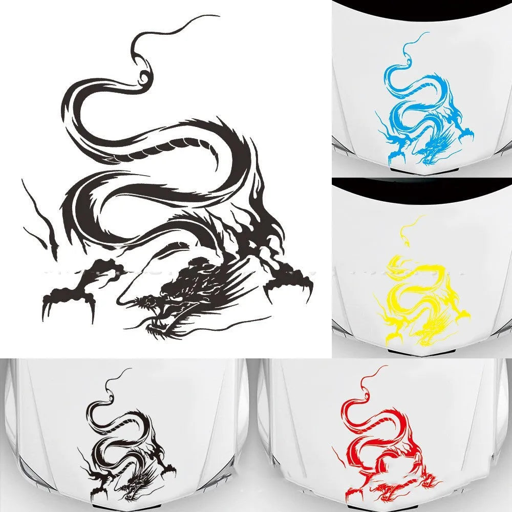 Dragon design car body sticker for front end modification in PET material measuring 50x36cm