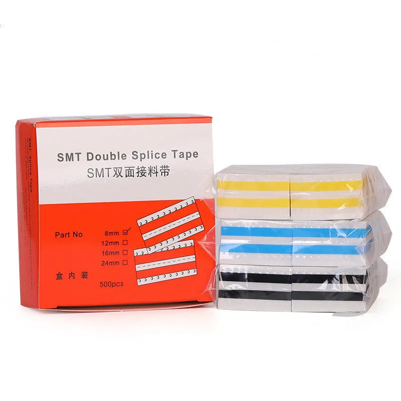 SMT double-sided splicing tape reels in multiple widths and colours for placement machines