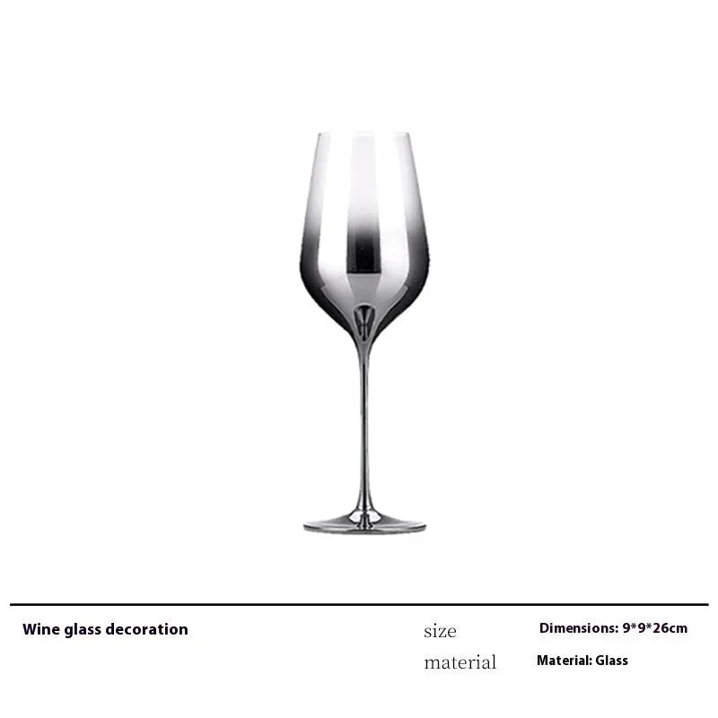 Glass wine accessory set with ice bucket, plates, whisky bottles and stainless steel ornaments in modern simple style