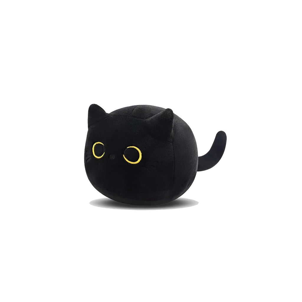 Fluffy black cat plush toy stuffed animal cushion measuring 50 cm length